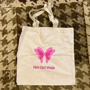 Hot Girl Walk Canvas Tote Bag